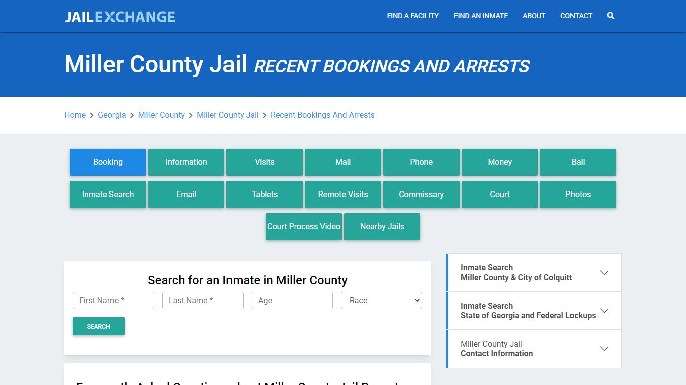 Miller County Jail GA Recent Arrests and Bookings - Jail Exchange