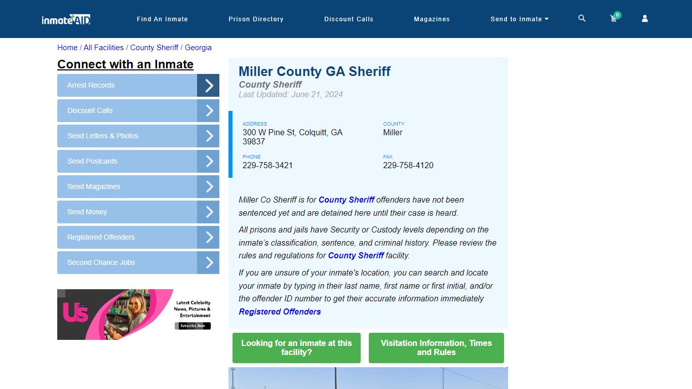 Miller County GA Sheriff & Arrest Search - InmateAid